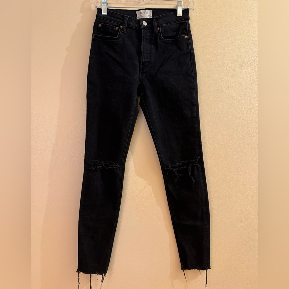 We The Free Black Distressed Skinny Jeans